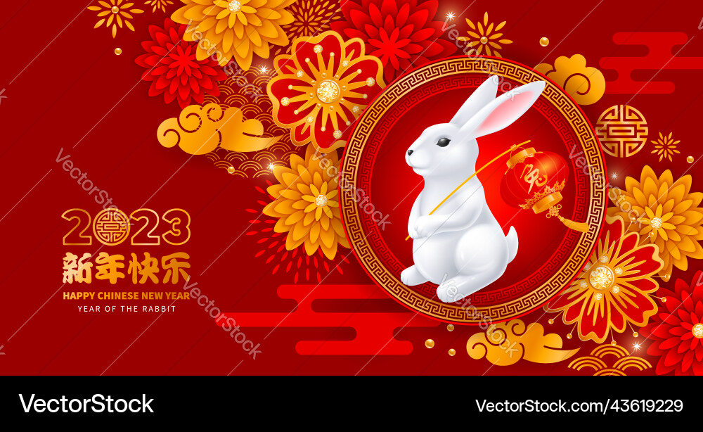 Chinese new year of the rabbit vector image