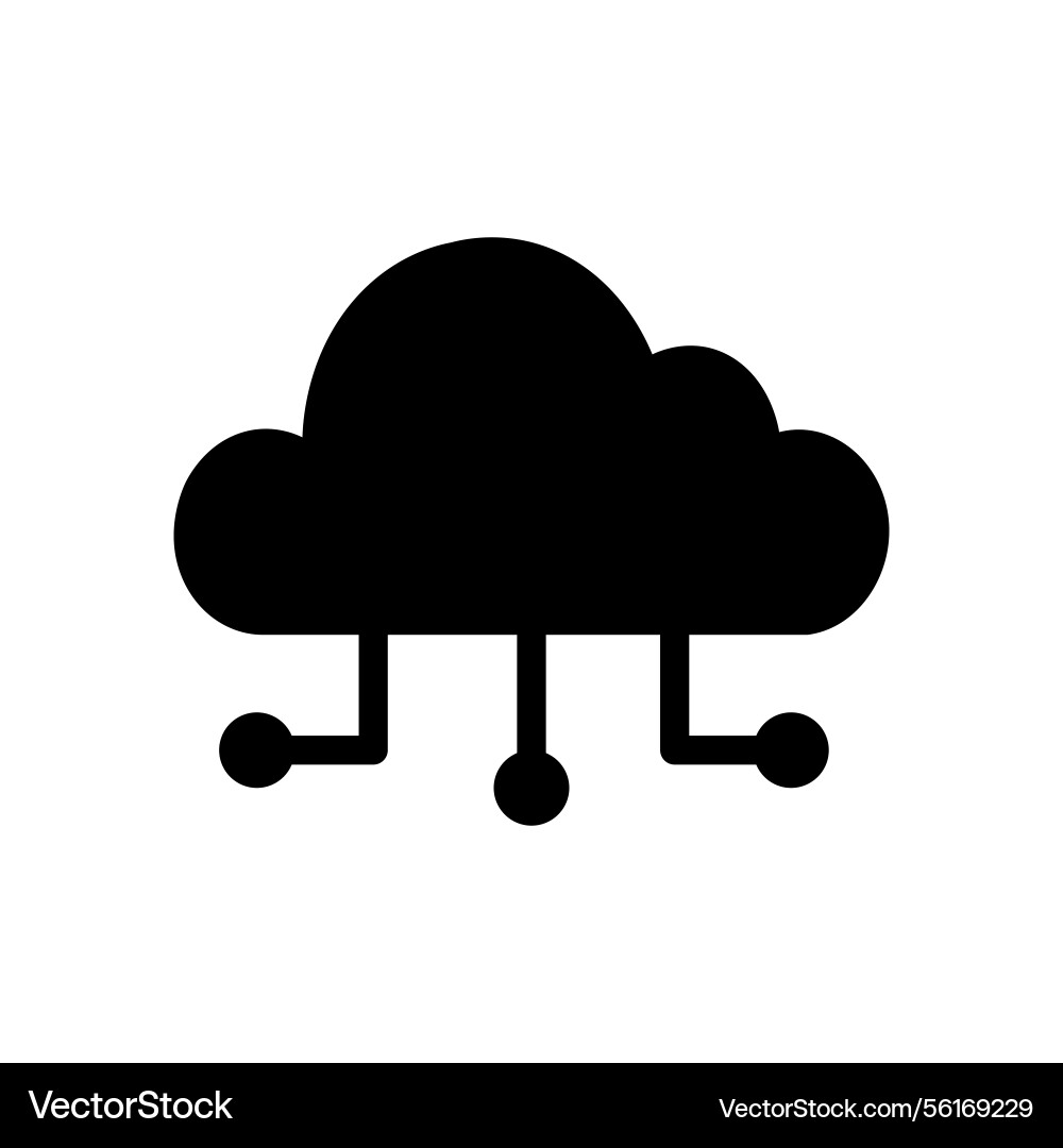 Cloud computing icon with network connections Cloud computing icon with network connections vector image
