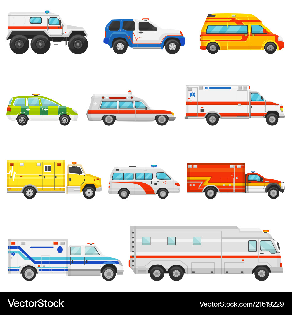 Emergency vehicle ambulance transport Emergency vehicle ambulance transport vector image
