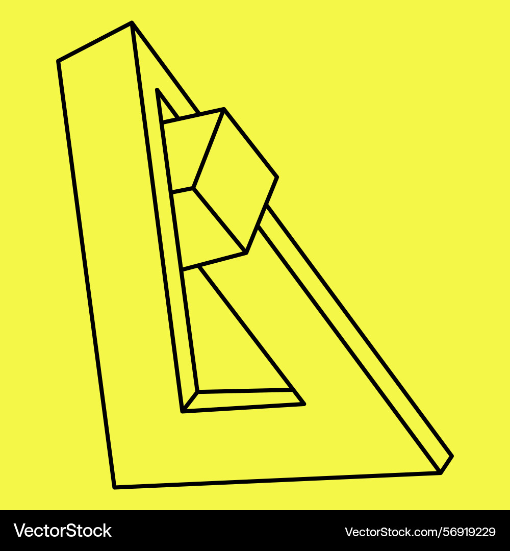 Impossible shapes line design isolated vector image
