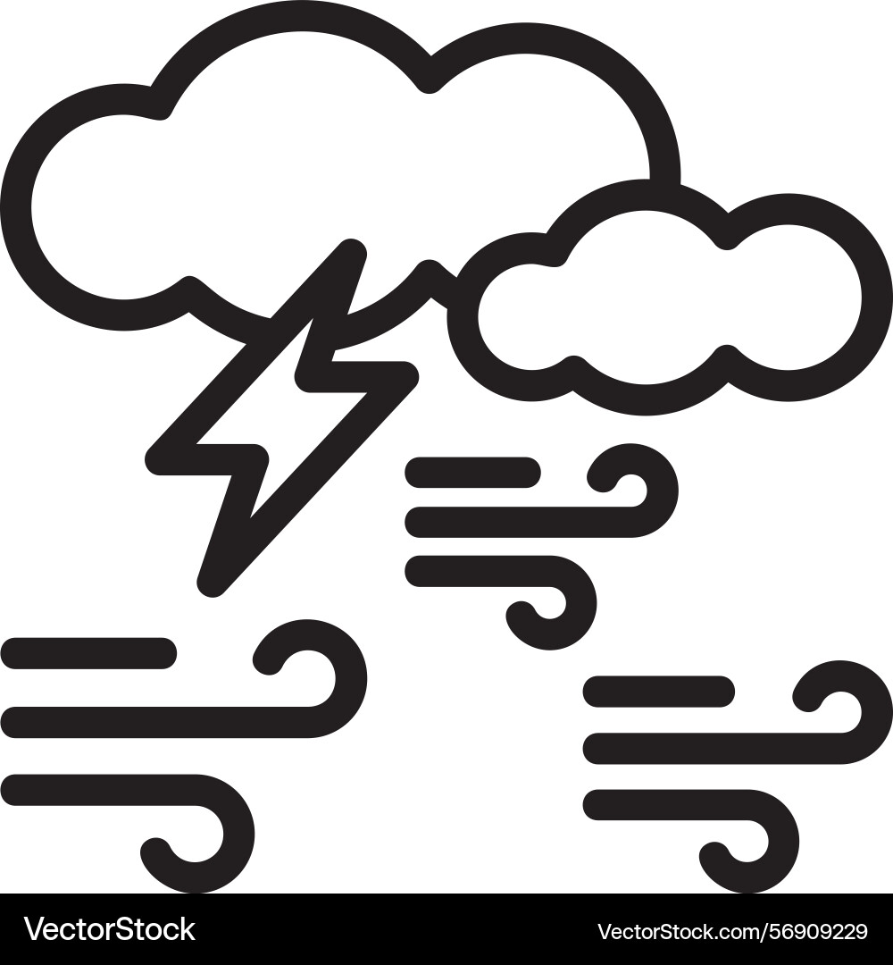 Lightning bolt linear style icon design vector image