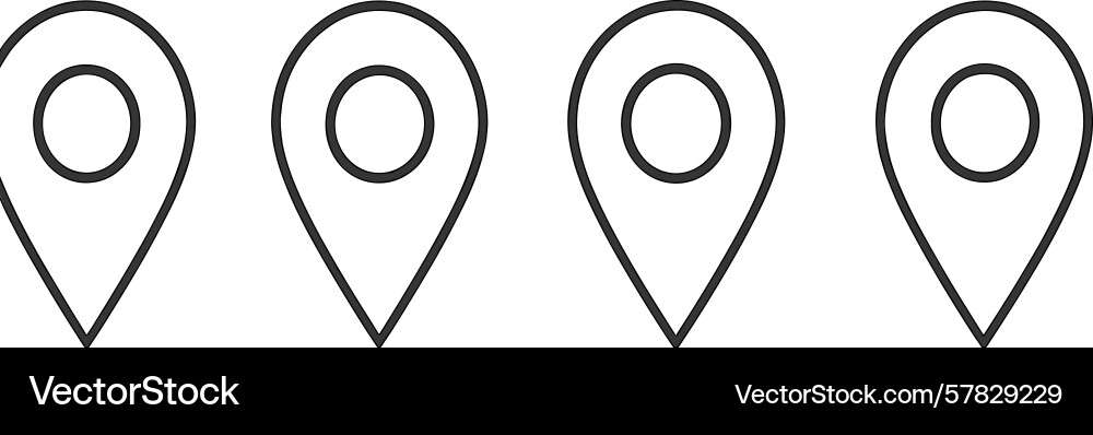 Map markers in a row against simple background vector image