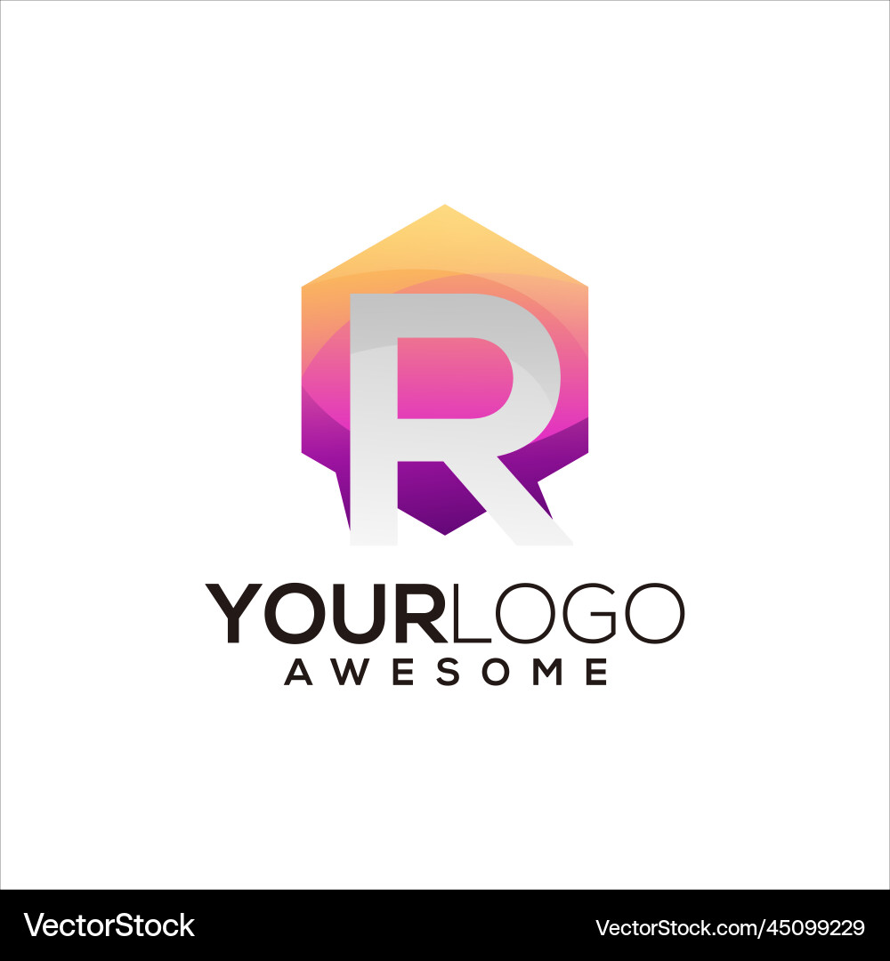 R initial colorful gradient logo Vector Image