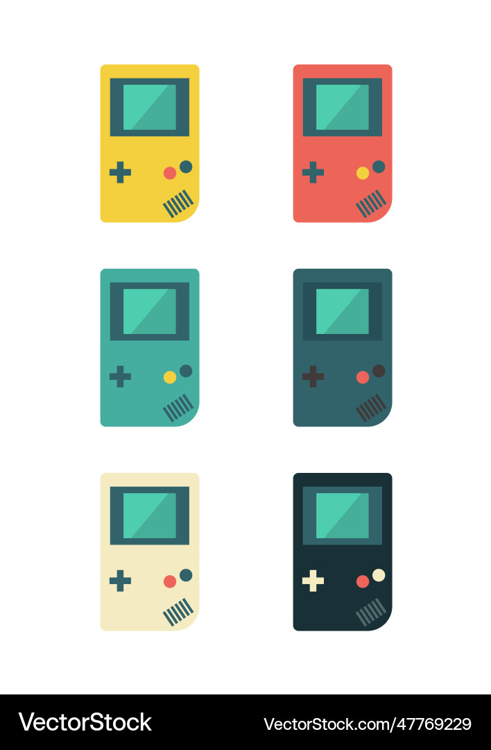 Retro Portable Game Console Vector Image