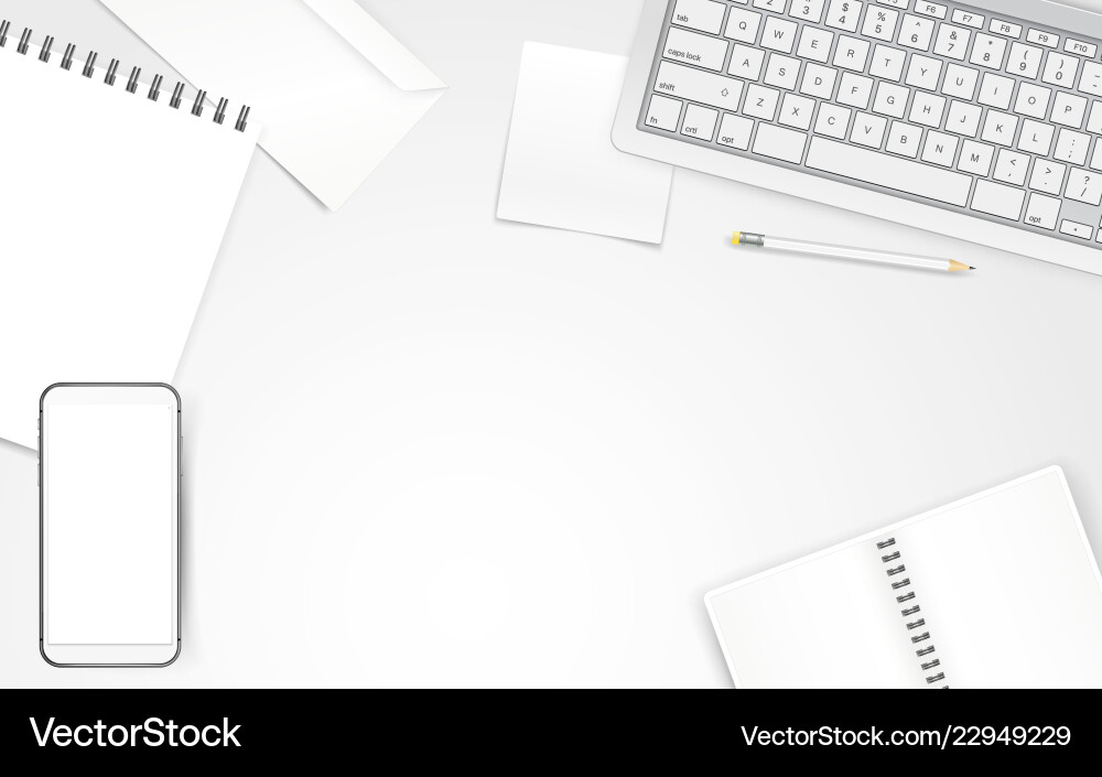 White objects on table different business White objects on table different business vector image