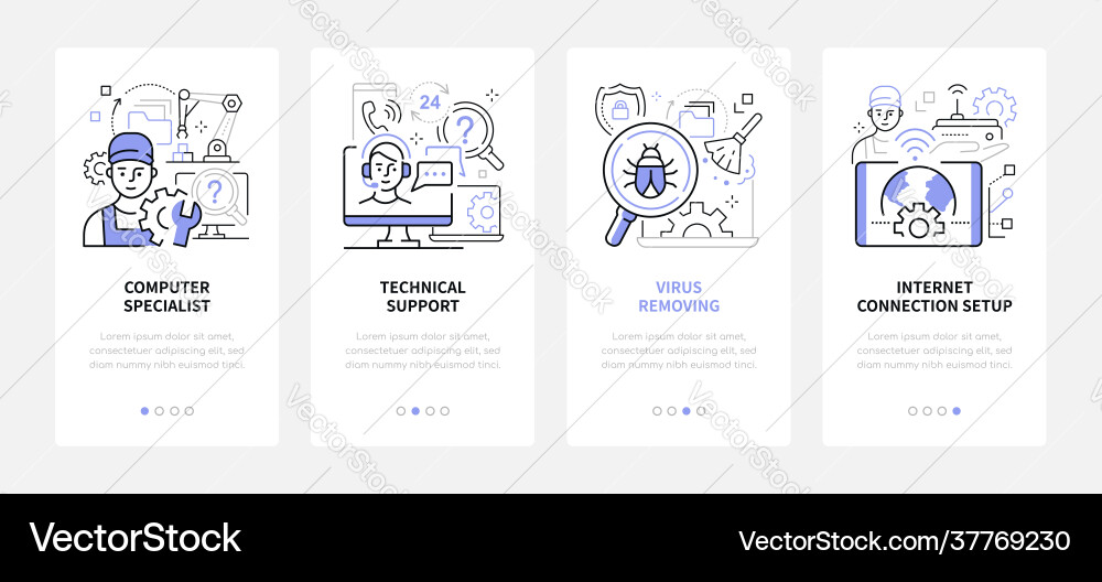 Computer service - modern line design style web vector image