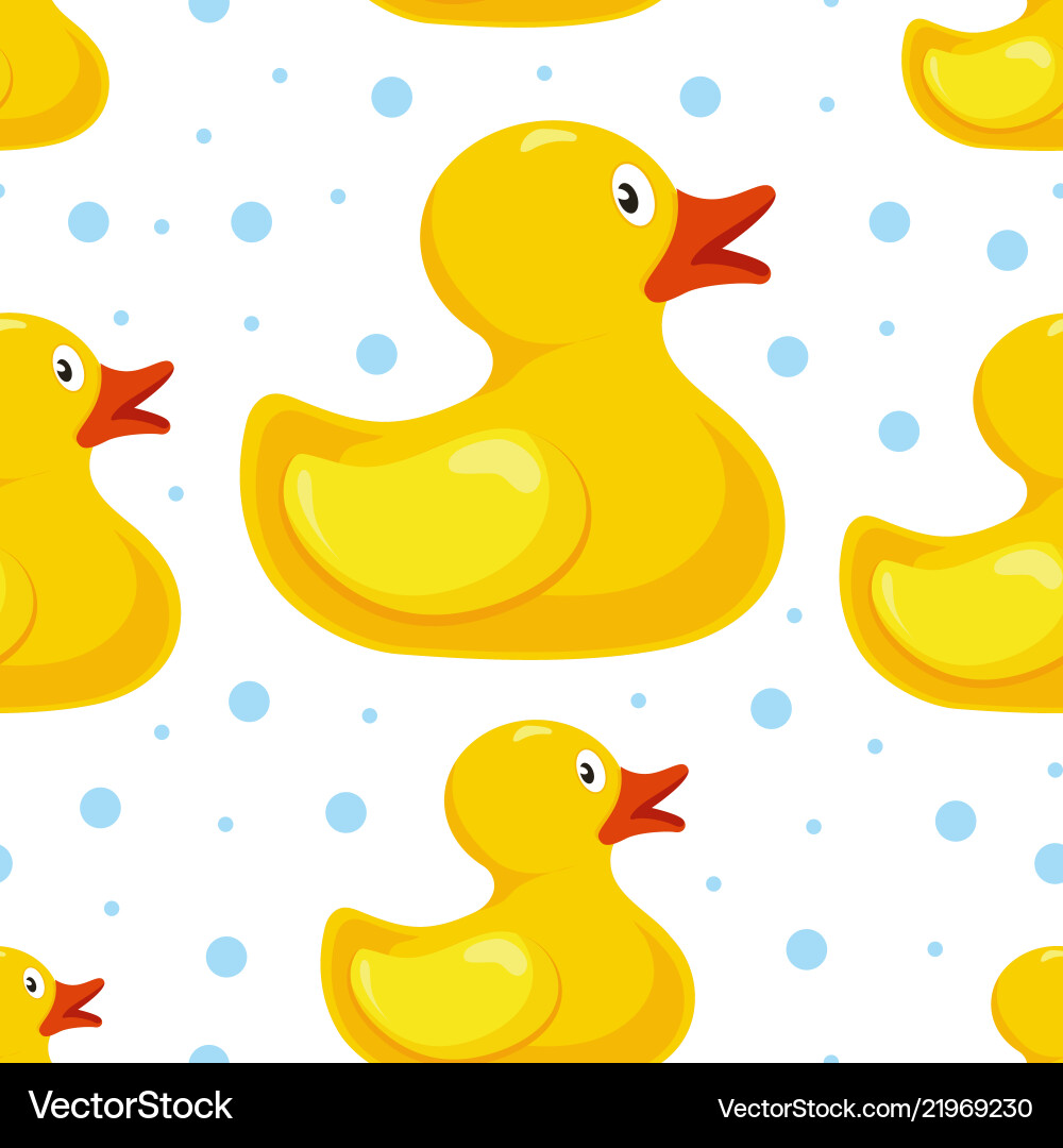 Gummi Ente Muster Bad Kinder Spielzeug in Wasser Gummi Ente Muster Bad Kinder Spielzeug in Wasser vektorbild