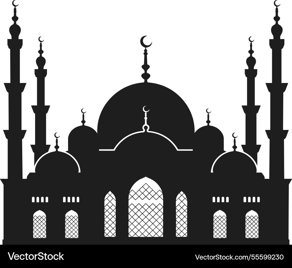 Islamische Moschee Silhouette - detail schwarz Islamische Moschee Silhouette - detail schwarz vektorbild