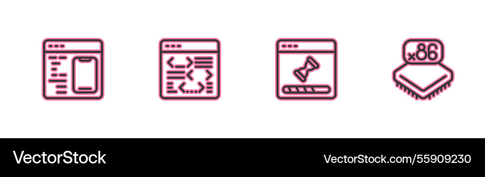 Set line software loading data window Set line software loading data window vector image