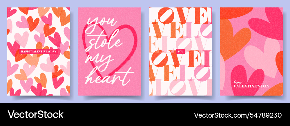 Trendy Valentinstag Poster Trendy Valentinstag Poster Vektorbild
