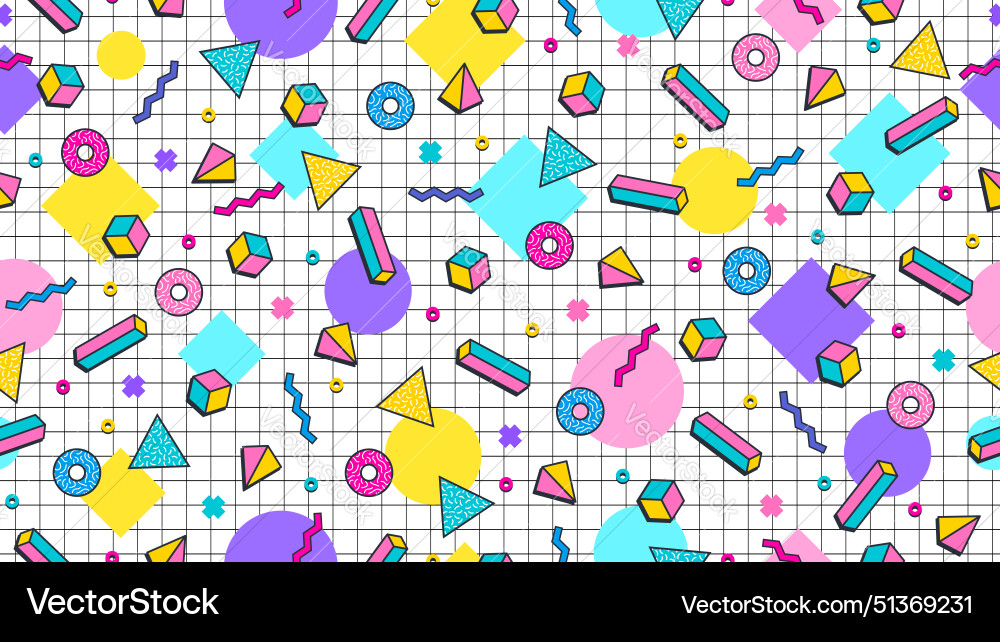 80s 90s memphis pattern abstract background Vector Image