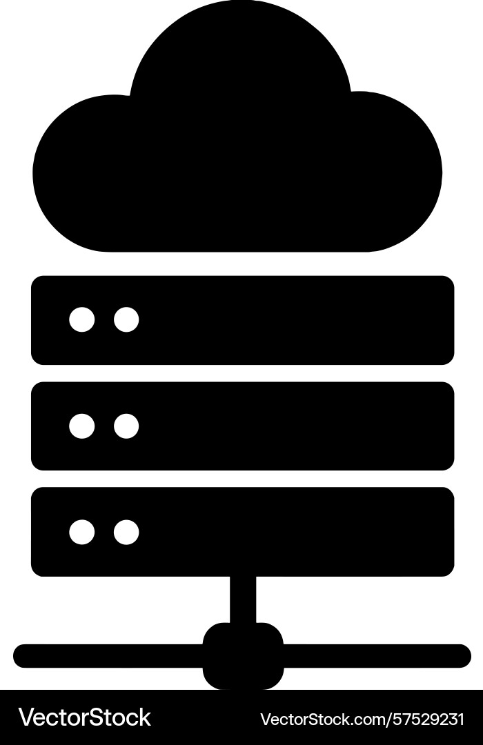 Cloud storage server graphic with stacked data Cloud storage server graphic with stacked data vector image