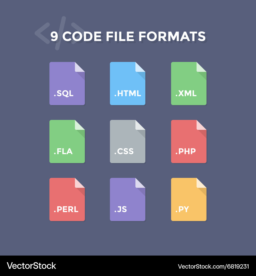 Code file formats vector image