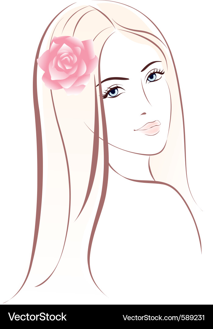 Female Portrait - Elegant Woman vector image