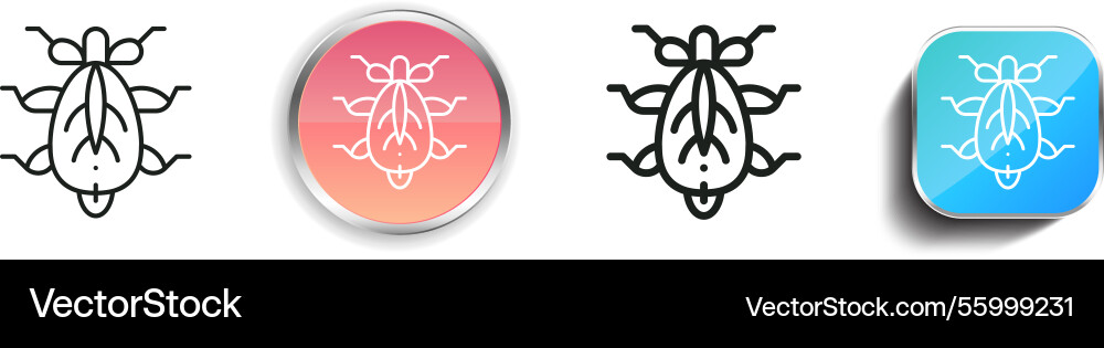 Leaf insect icon thin linear regular and button Leaf insect icon thin linear regular and button Vector Image
