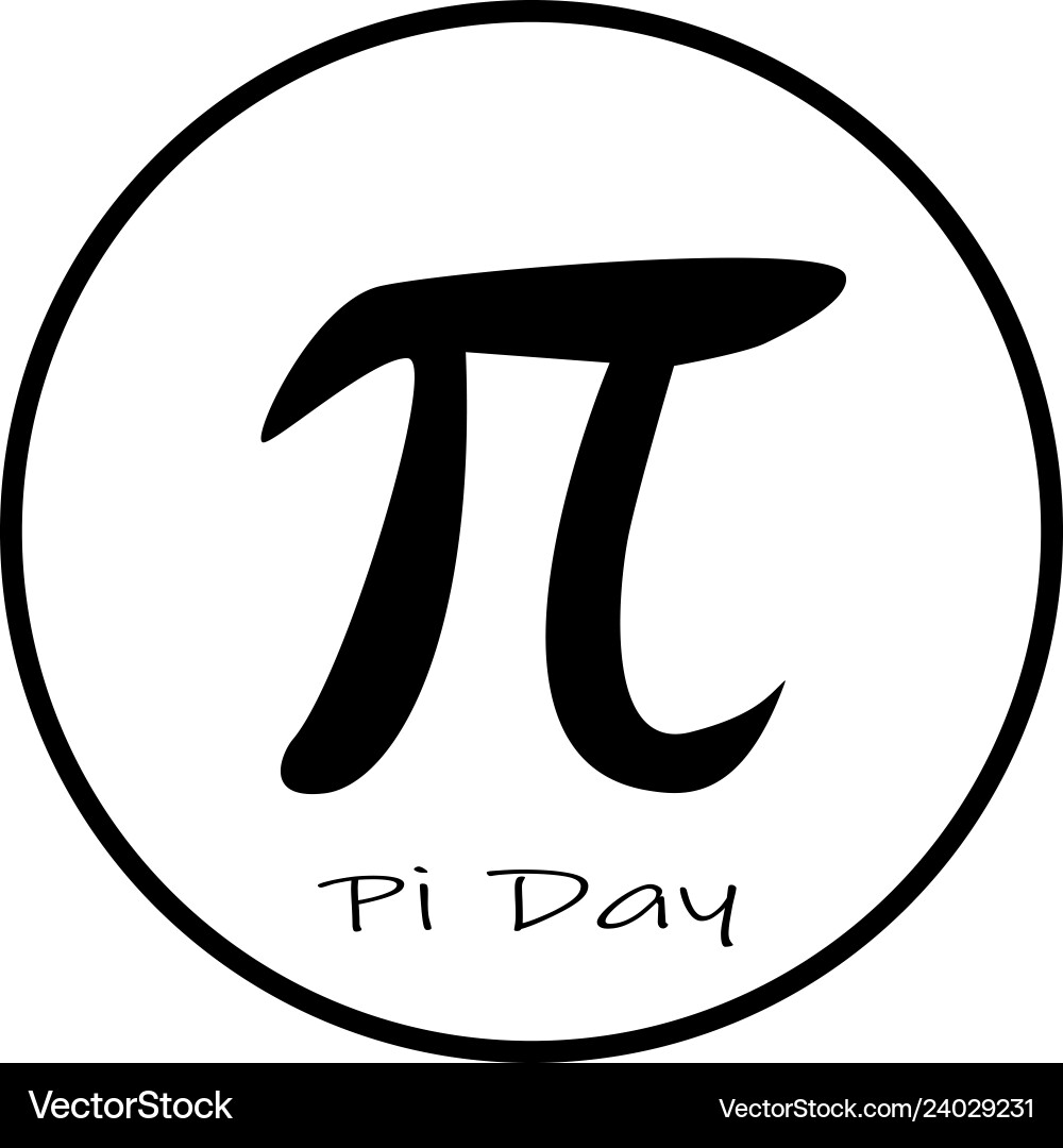 Pi Day Icon - Circle with Pi Symbol vector image