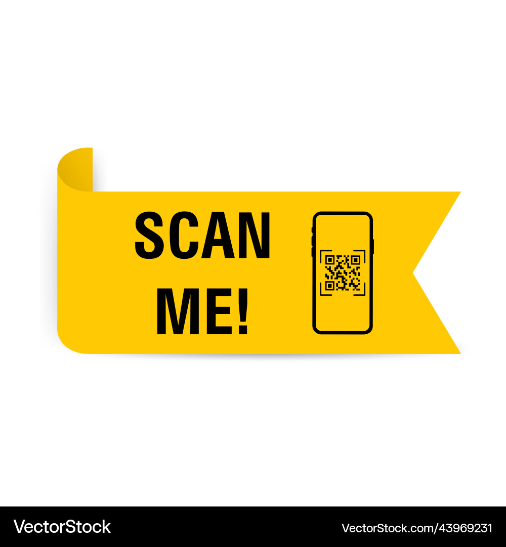 Scan me icon with qr code for smartphone Scan me icon with qr code for smartphone vector image