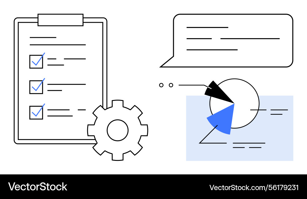 Task management and data analysis with chart Task management and data analysis with chart vector image