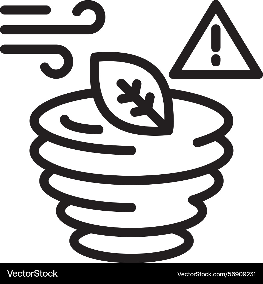 Tornado warning linear style icon design vector image