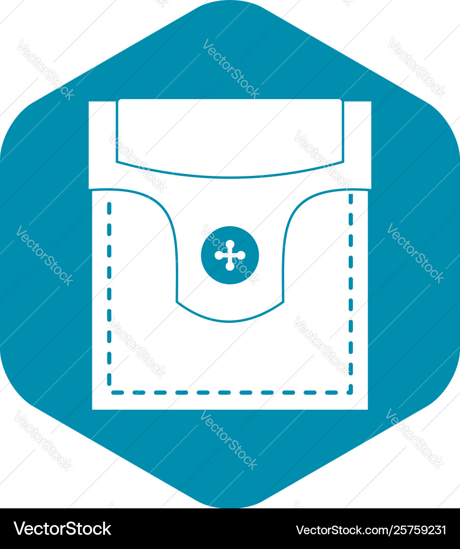 Valve pocket with button icon simple style Valve pocket with button icon simple style vector image