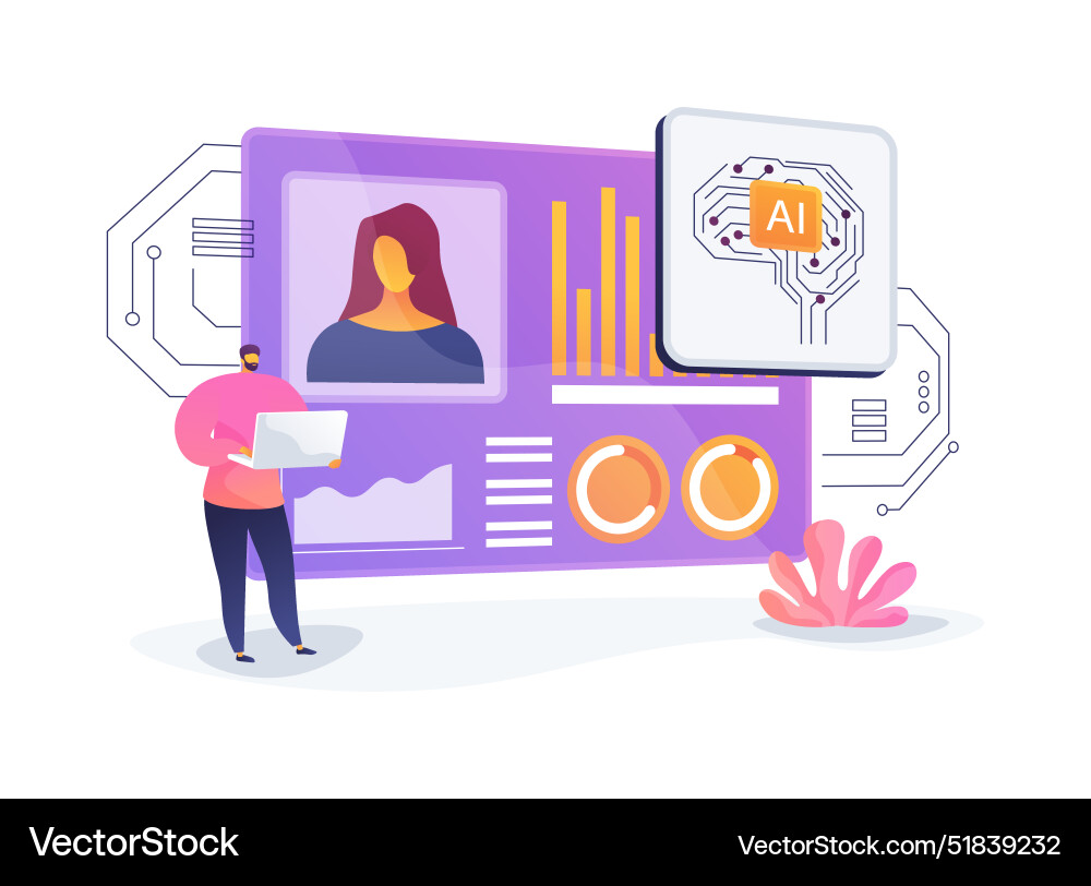 Ai-optimized hr data analytics abstract concept Ai-optimized hr data analytics abstract concept vector image