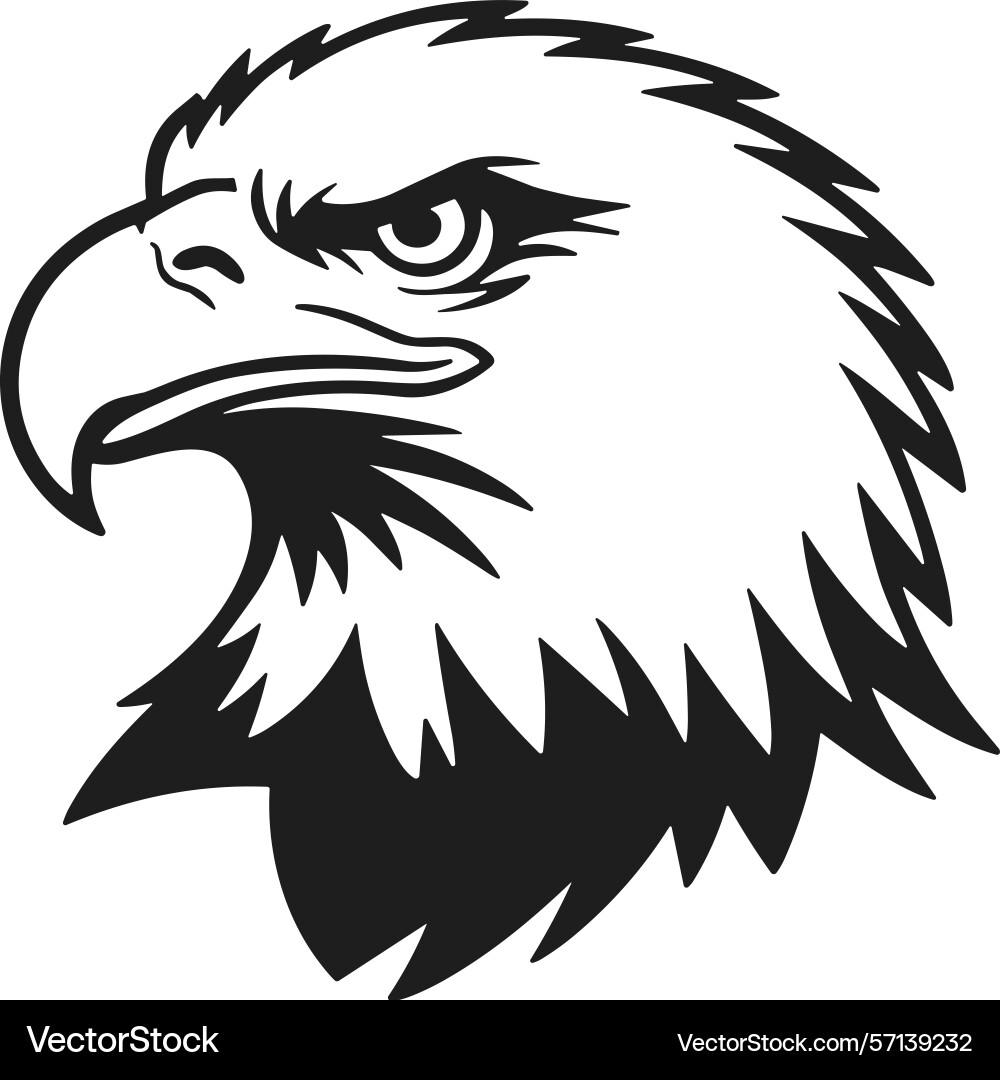 American bald eagle head silhouette patriotic Vector Image