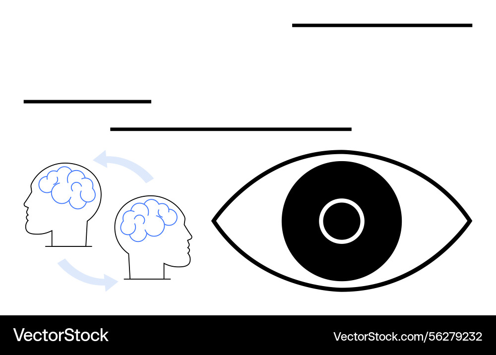 Brain communication and visual perception Vector Image