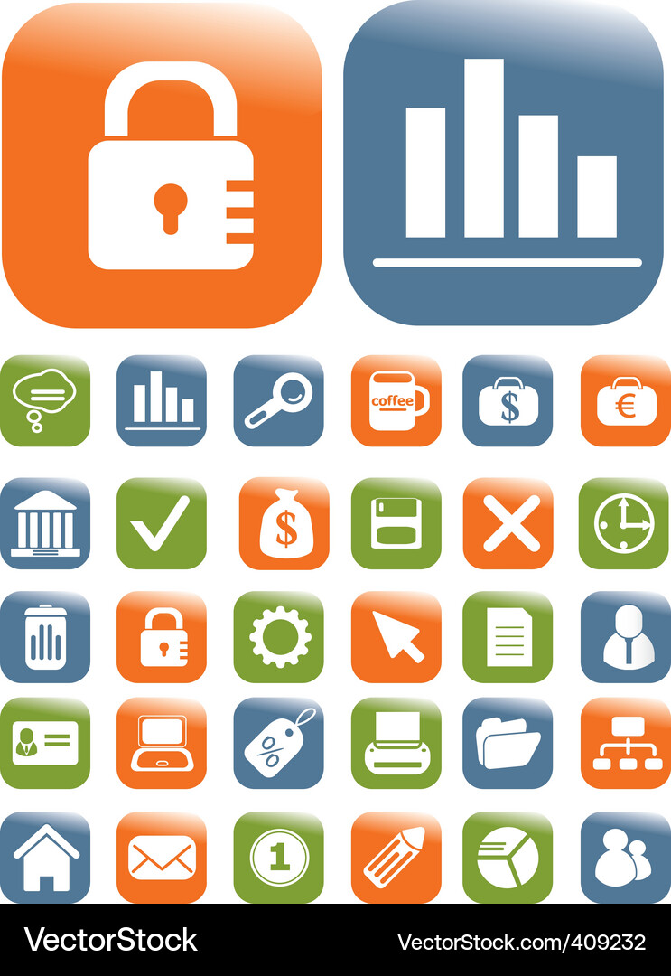Business Button Collection Vector Image