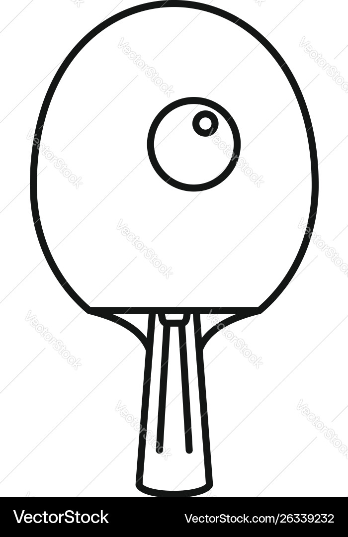 Ping pong racket icon outline style Ping pong racket icon outline style vector image