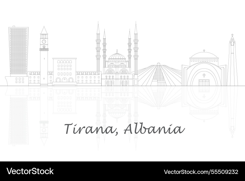 Skyline panorama of city tirana albania Skyline panorama of city tirana albania vector image