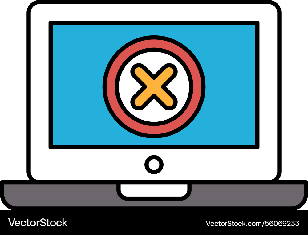 A computer monitor with an x Vector Image