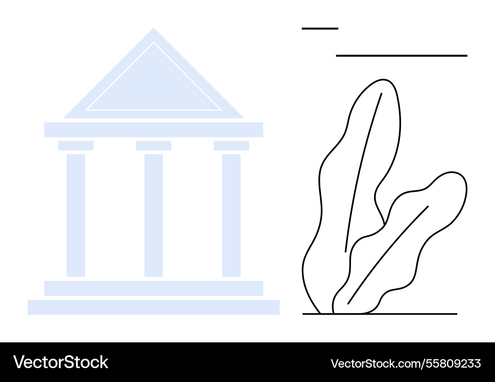 Abstract representation of a classical building Vector Image