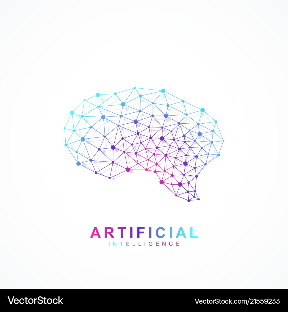 Artificial intelligence brain logo concept vector image