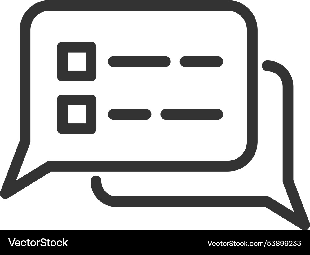 Checkboxes in chat messages online test line icon Checkboxes in chat messages online test line icon vector image