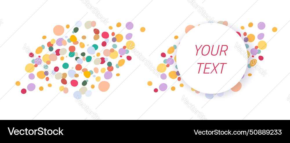 Circle blobs dots shapes text frame element vector image