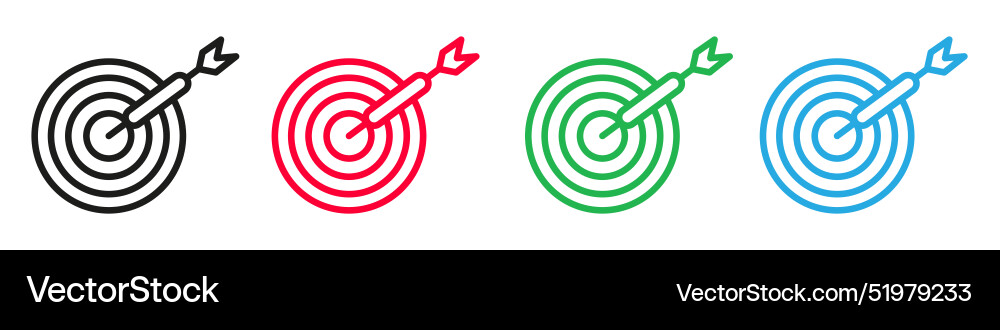 Dart Target Business Objectives Icon Vector Image