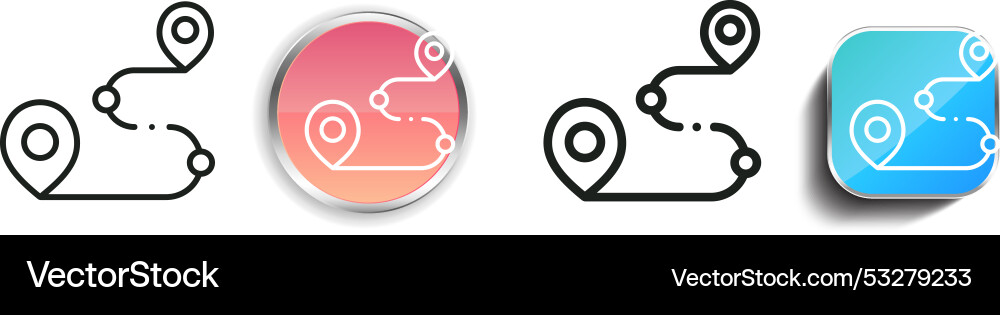 Direction icon thin linear regular and button vector image