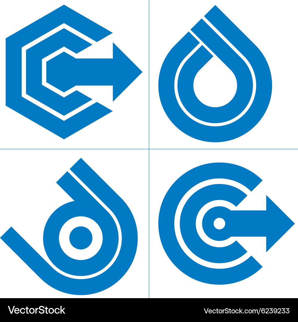 Graphic elements collection with simple arrows Vector Image
