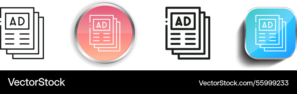 Leaflet icon thin linear regular and button style Vector Image