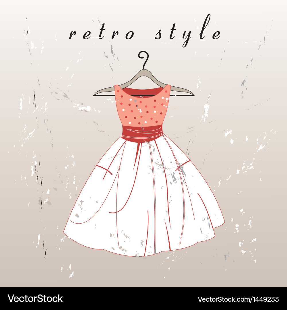 Retro Dress on Hanger Vector Image
