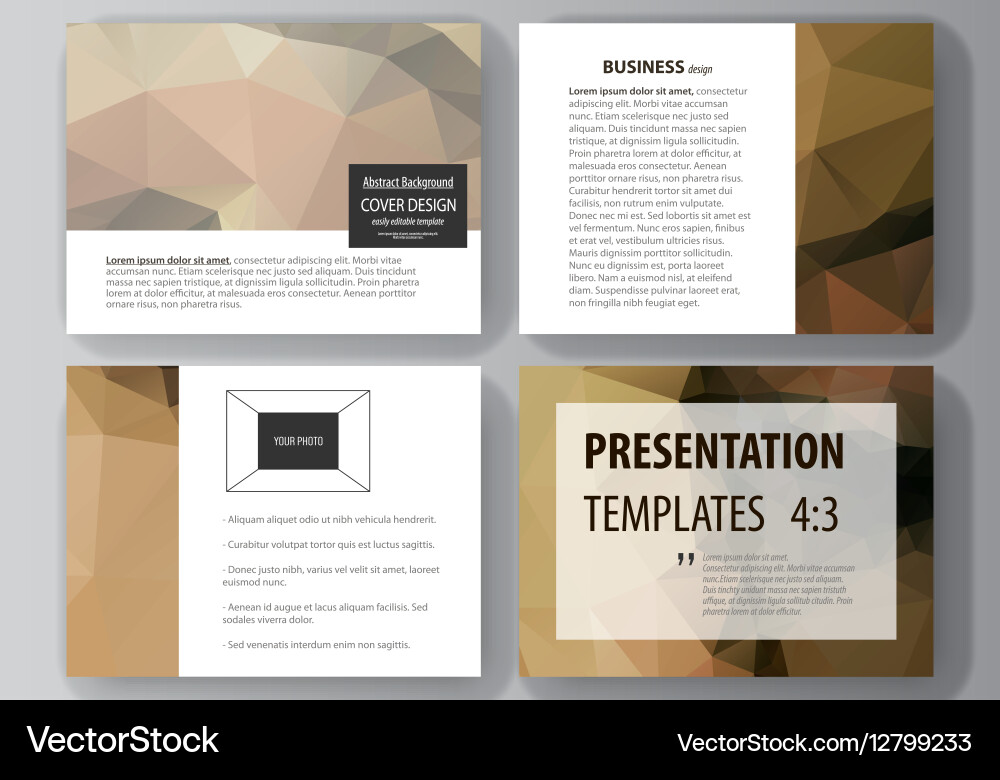 Set of business templates for presentation slides vector image