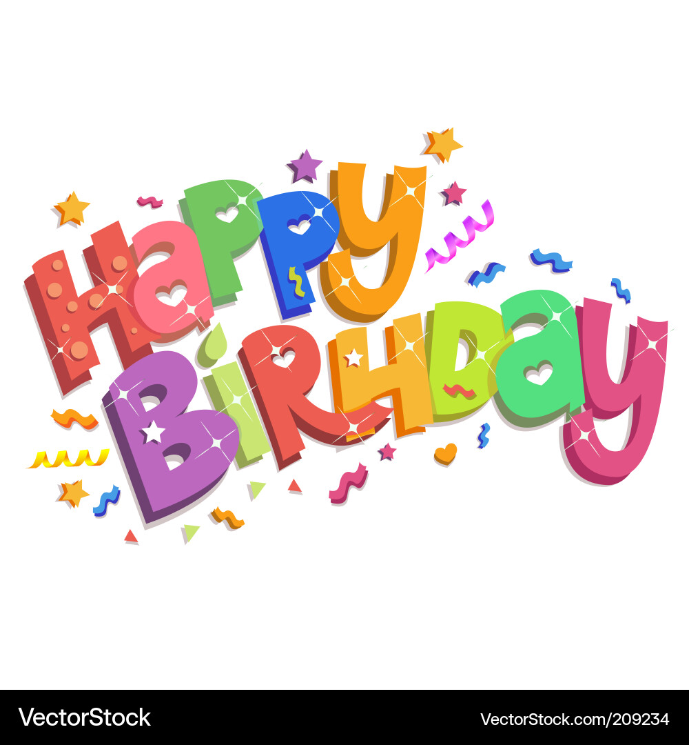 Colorful Birthday Party Decorations Vector Image