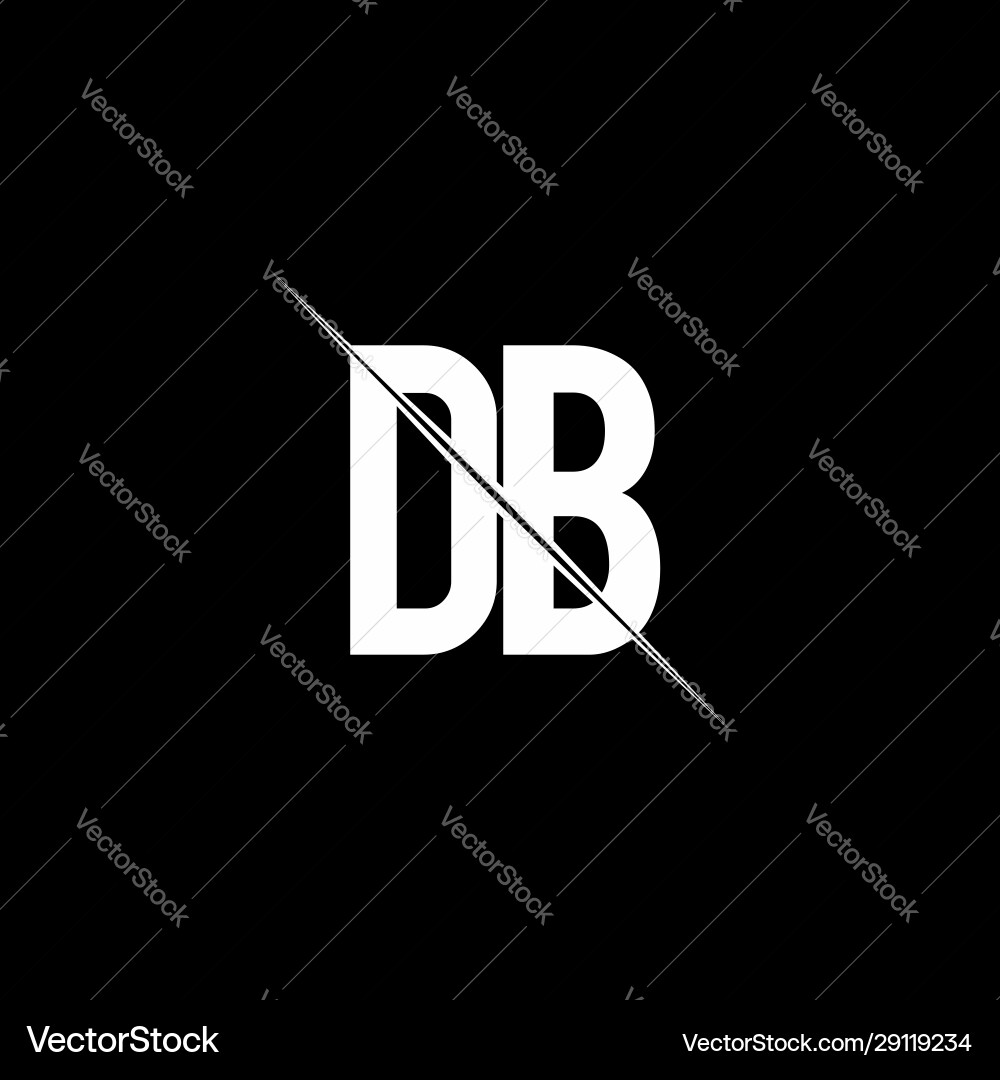 Db logo monogram with slash style design template Db logo monogram with slash style design template Vector Image