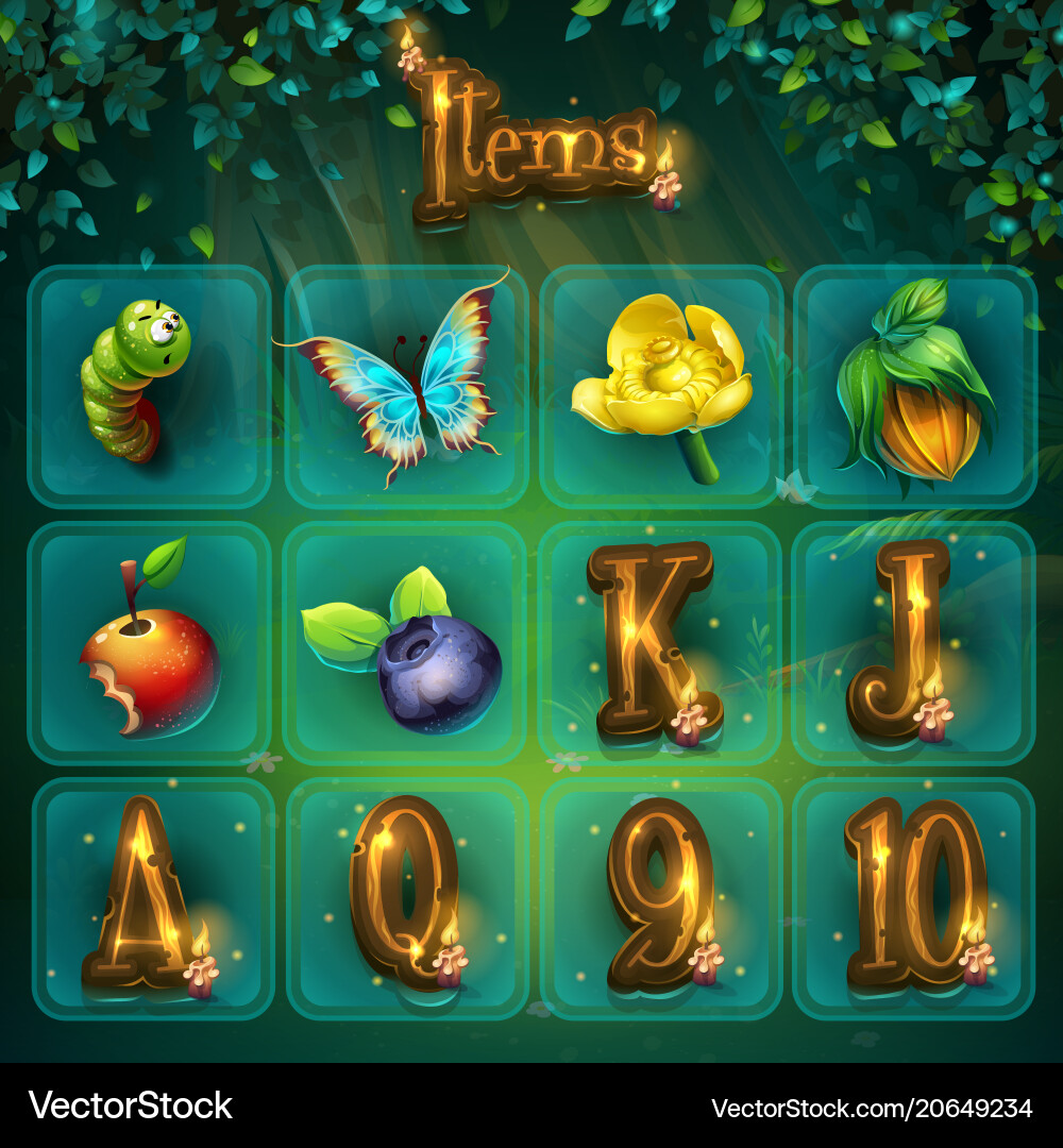 Forest GUI Elements Vector Image