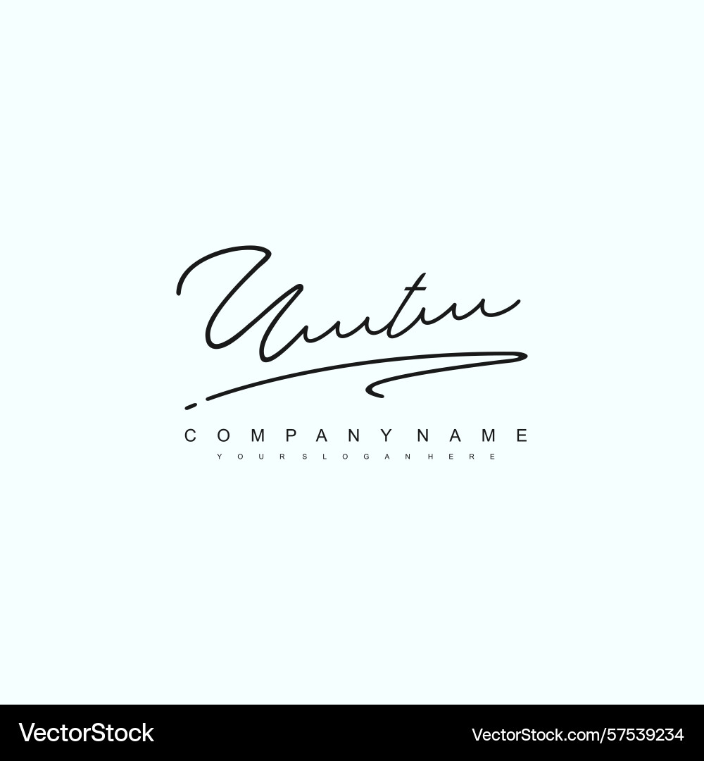 Minimal signature logo design with ut initials Minimal signature logo design with ut initials Vector Image
