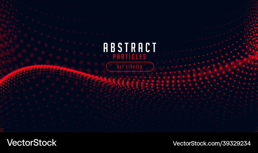 Red Particle Wave Technology Abstract vector image