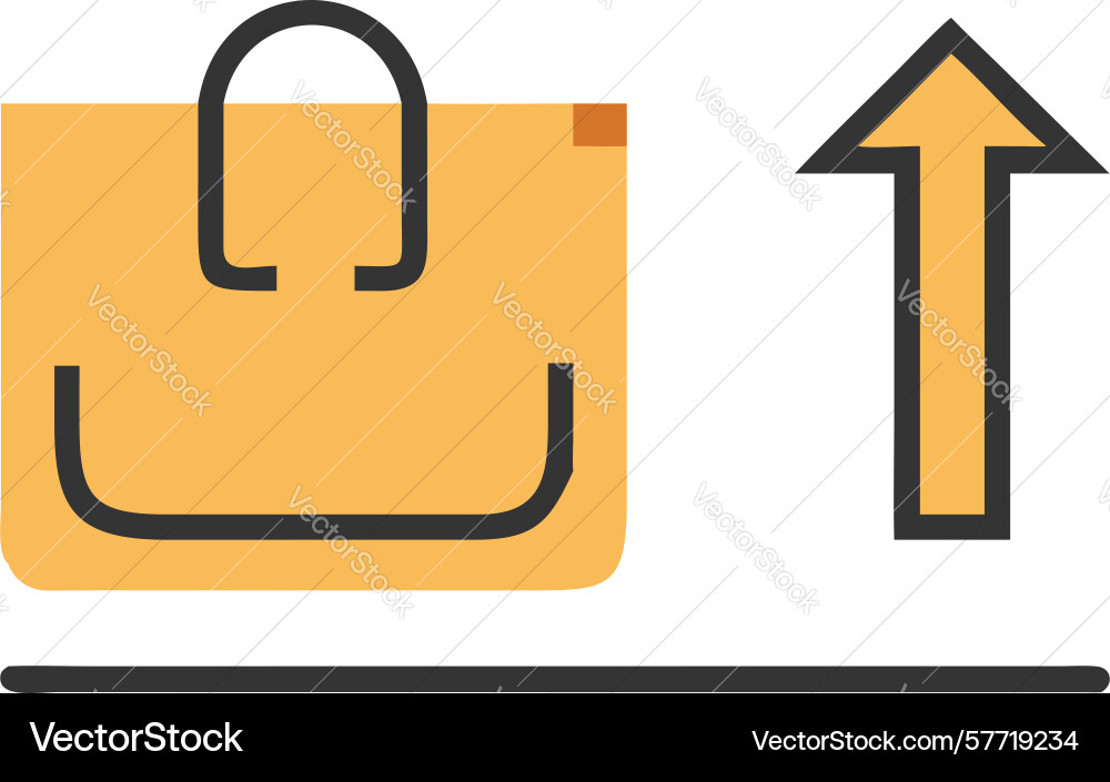 Upload shopping bag icon design generative ai vector image