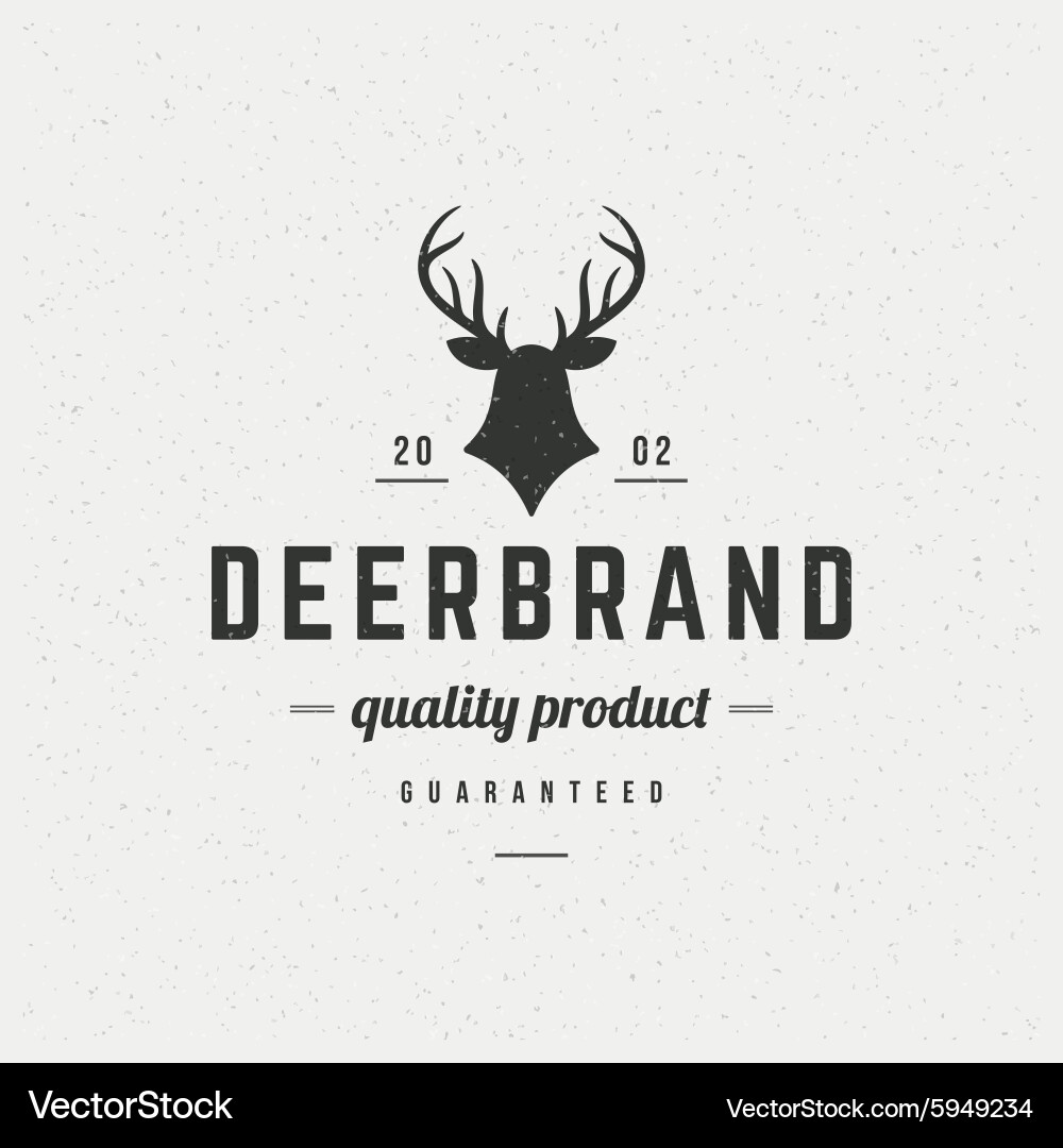 Vintage Deer Head Emblem vector image