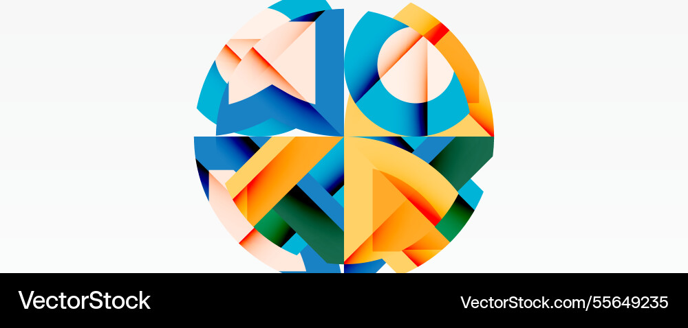 Abstract geometric composition with interlocking Vector Image