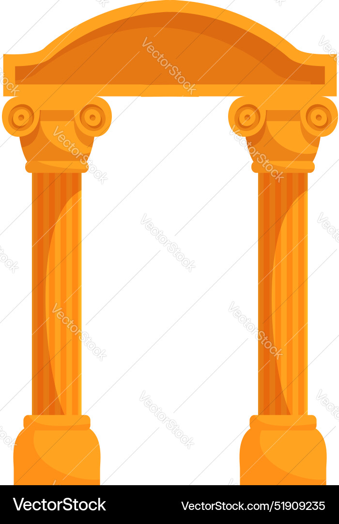 Ancient entrance with two columns and upper part Ancient entrance with two columns and upper part Vector Image